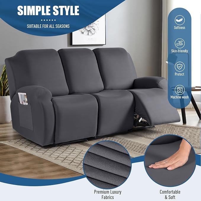 TAOCOCO Recliner Sofa Covers 3 Seater, Stretch Couch Covers - Image 6