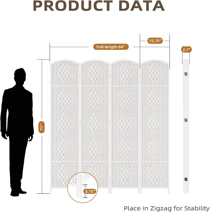 HALLYBEE Room Divider for Space Separation, Room Dividers and Folding Privacy - Image 2