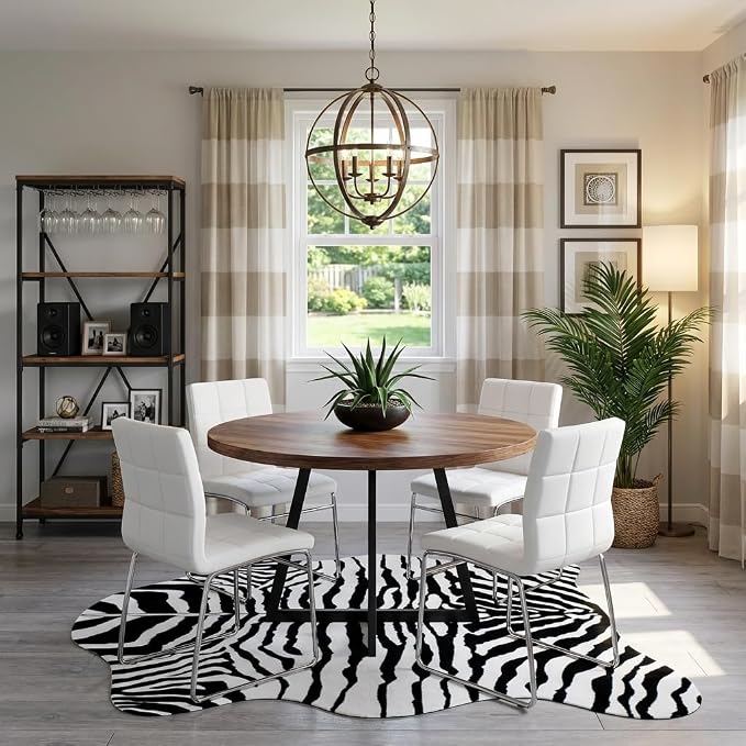 MustMat Faux Animal Rug 4'7''×5'3'' Soft and Cute Zebra Throw Rugs - Image 8