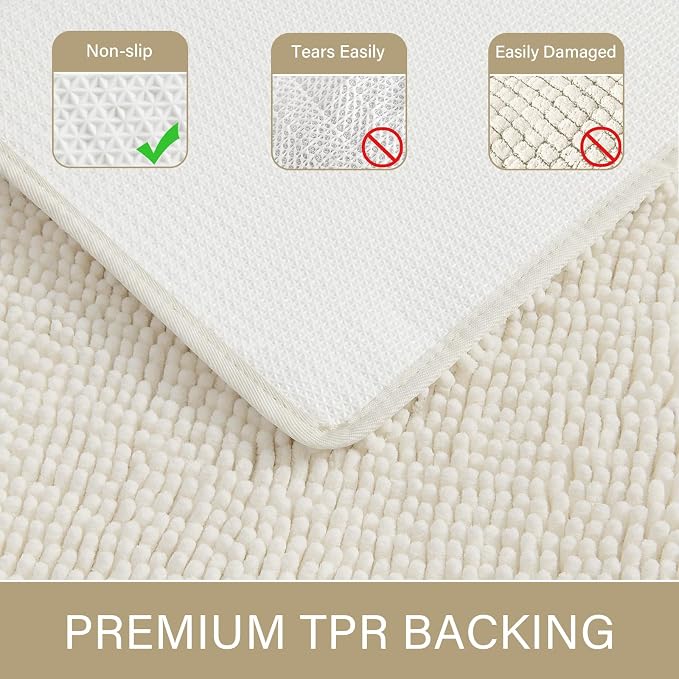LOCHAS Luxury Bathroom Rug Shaggy Bath Mat 24 x 36 Inch, Washable Non Slip Bath - Image 5