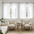 MIULEE Short Sheer Curtains 54 Inches Long, 4 Panels Set, Light Filtering Rod by MIULEE