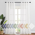 NICETOWN Linen Textured White Sheer Curtains by NICETOWN