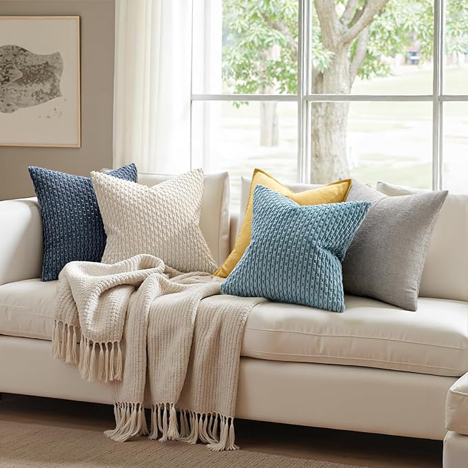 MIULEE Pack of 2 Decorative Lumbar Throw Pillow Covers 12x20 Inch Soft Boho - Image 3