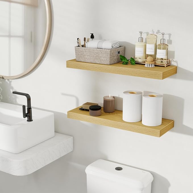 Fun Memories Rustic Wood Floating Shelves - Image 2