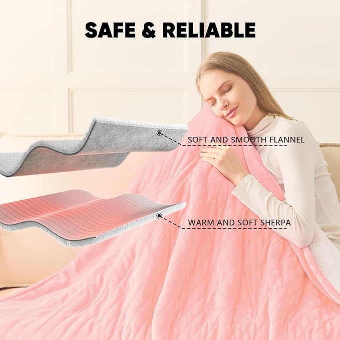 greenoak Heated Blanket Electric Throw 50"X60", Heating Blanket - Image 7