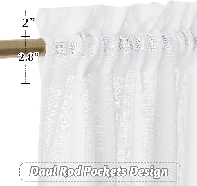 RYB HOME Cafe Semi Sheer Valances - Image 2