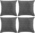 Fancy Homi 4 Packs Dark Grey Decorative Throw Pillow Covers 26x26 Inch by Fancy+Homi