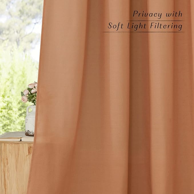 NICETOWN Rustic Linen 132 inch Long Curtains - Image 3