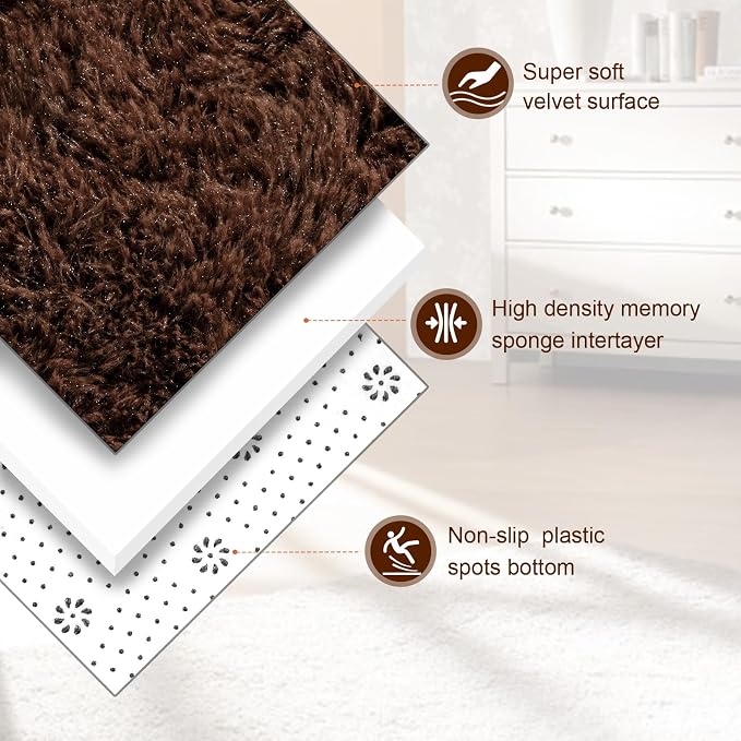 TWINNIS Super Soft Shaggy Rugs Fluffy Carpets, 9x12 Feet, Indoor Modern Plush - Image 2
