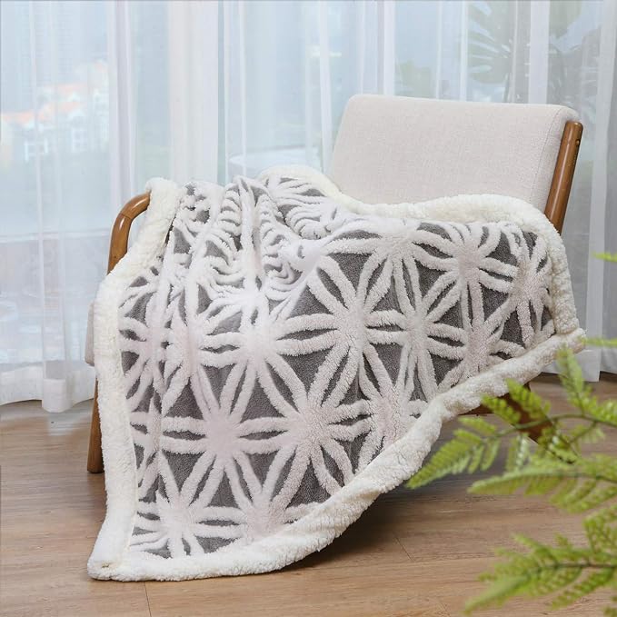 LOMAO Sherpa Fleece Blanket for Mom Cozy Soft Throw Blanket for Women Men - Image 3