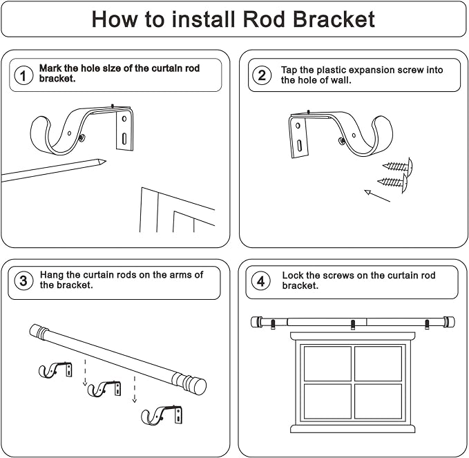 Byondeth Curtain Rods for Windows 16 to 240 Inches Adjustable Length 1 Inch - Image 8