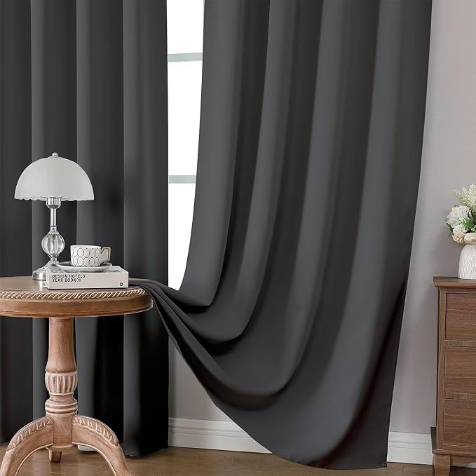 Joydeco Blackout Curtains 95 Inch Length 2 Panels Set, Thermal Insulated Grey - Image 5