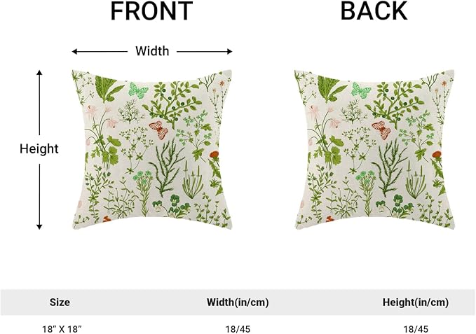 AEIOAE Summer Pillow Covers 18x18 Inch Set of 2, Seasonal Floral Outdoor - Image 4