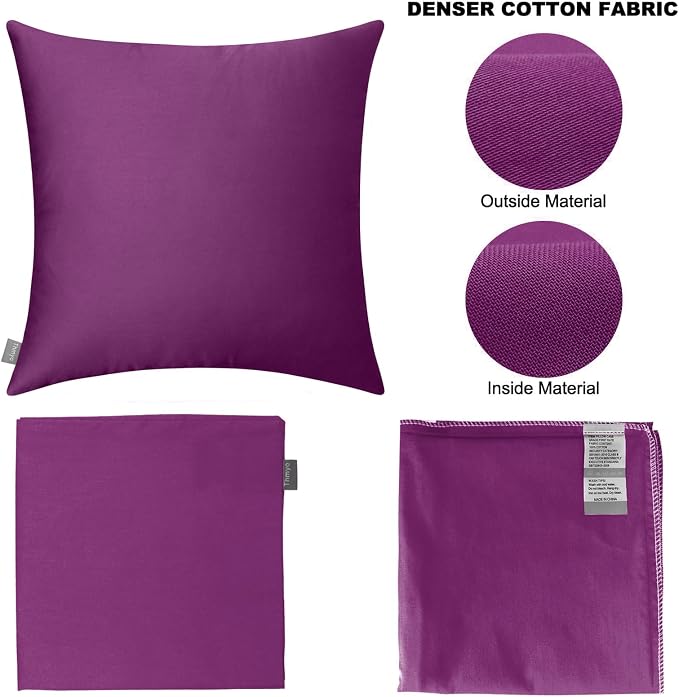 Thmyo 4-Pack 100% Cotton Comfortable Solid Decorative Throw Pillow Case - Image 5