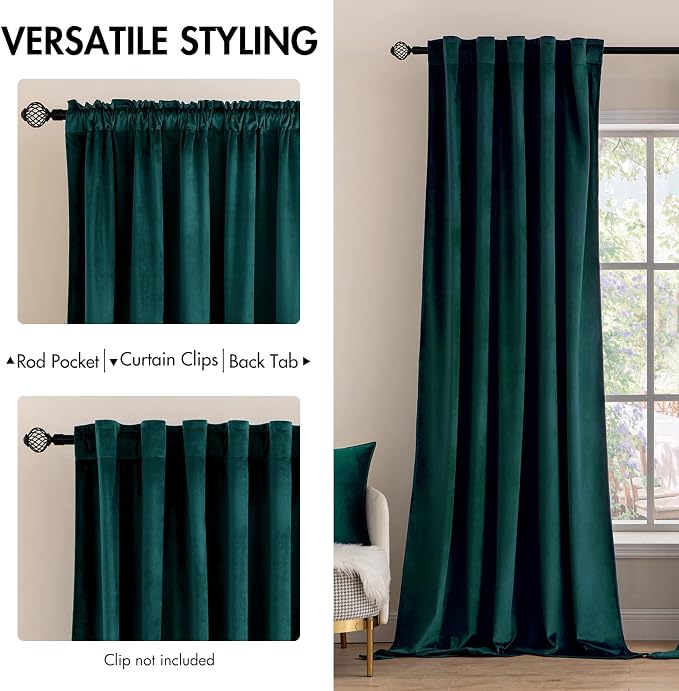 MIULEE Velvet Curtains 2 Panels Luxury Blackout Curtains - Image 2