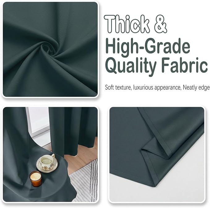OVZME Dark Green Blackout Curtains - Image 7
