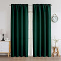 Chyhomenyc Hunter Green Curtains 78 Inch Length 2 Panels Set, Faux Linen by Chyhomenyc