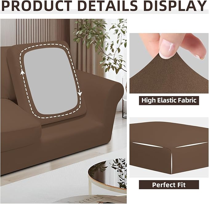 Easy-Going 3 Pieces Stretch Chair Cover Washable Chair Slipcover Set - Image 6
