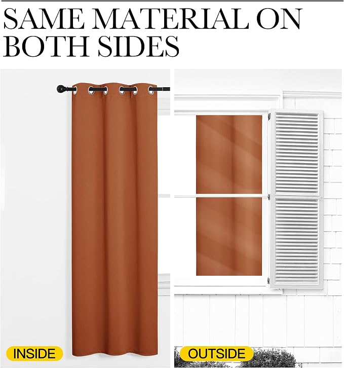 NICETOWN RV Blackout Curtains for Camper Windows, Burnt Orange, Short Blackout - Image 5