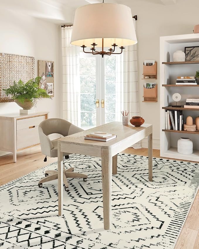 Wonnitar Moroccan 4x6 Area Rug, Washable Soft Large Rug - Image 6