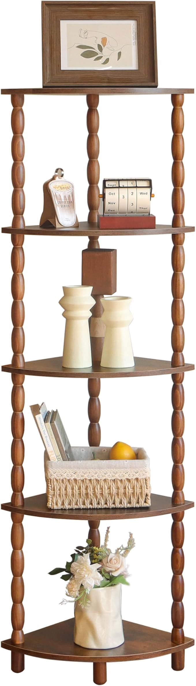 MaxSmeo Corner Shelf, 5-Tier Corner Bookshelf by MaxSmeo