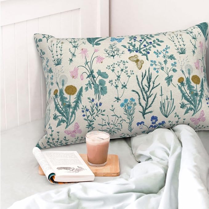 AEIOAE Spring Pillow Covers 12x20 Inch Set of 2, Seasonal Floral Outdoor - Image 2