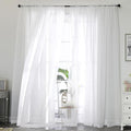 OWENIE Sheer White Curtains, Sheer Curtains 96 inches Long 2 Panels Set by OWENIE