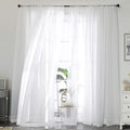 OWENIE White Sheer Curtains 120 Inches Long 2 Panels Set, Airy Lightweight by OWENIE
