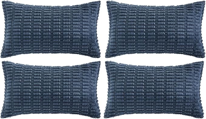 Fancy Homi 4 Packs Dusty Blue Decorative Throw Pillow Covers 12x24 Inch by Fancy+Homi