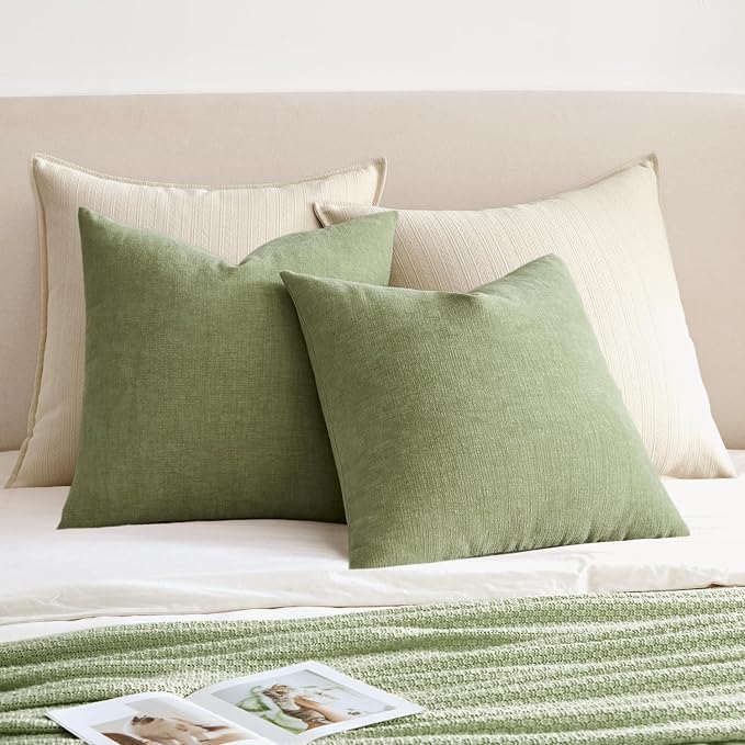 MIULEE Sage Green Couch Pillow Covers 18x18 Inch - Image 4
