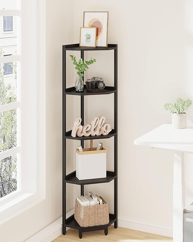 Hzuaneri Corner Shelf Stand, Corner Bookshelf, Storage Standing Shelf Unit - Image 6