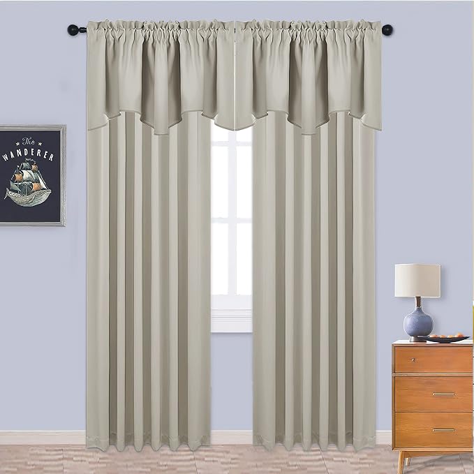 NICETOWN Natural Valance Curtains Farmhouse Style Kitchen Short Small Mini - Image 4
