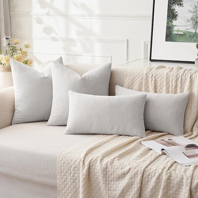 MIULEE Light Grey Couch Pillow Covers 20x20 Inch - Image 4