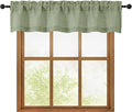 OWENIE Sage Green Valances for Windows 1 Pcs, Light Filtering Textured by OWENIE