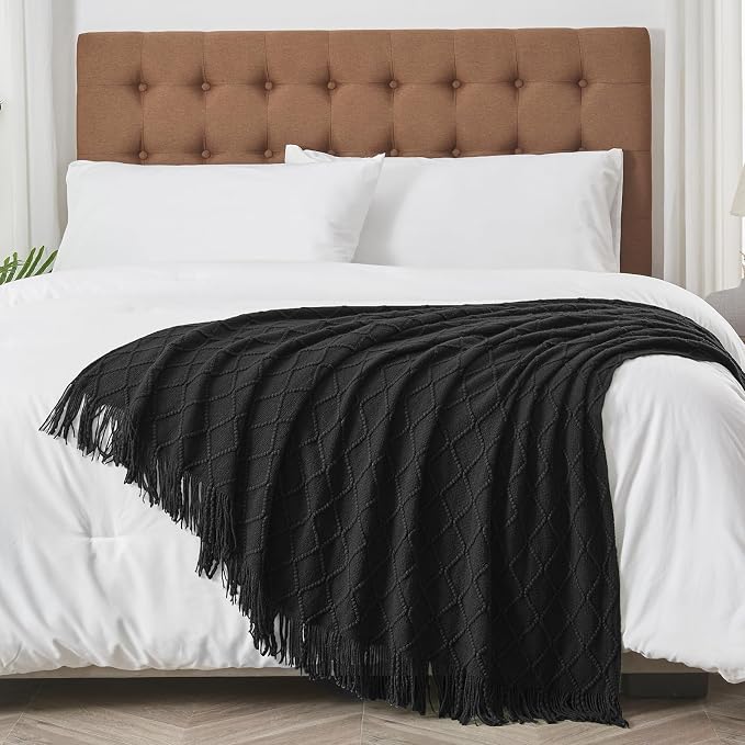 inhand Knitted Throw Blankets for Couch and Bed, Soft Cozy Knit Blanket - Image 3