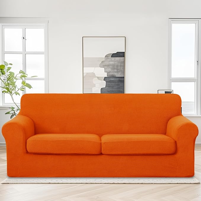 U-NICE HOME 3 Pieces Stretch Couch Cover Sofa Cover Washable Sofa Slipcover - Image 2