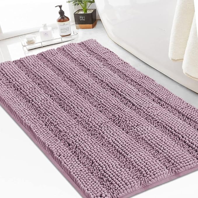Turquoize Chenille Bath Mat Shaggy Non Slip 24x36 by Turquoize