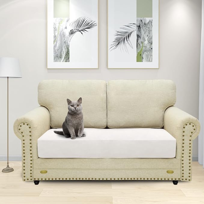 MAXIJIN Velvet Stretch Couch Cushion Covers Soft Loveseat Cushion Cover - Image 7