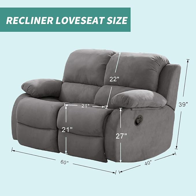 YEMYHOM 6 Pieces Stretch Loveseat Recliner Slipcover Jacquard Recliner Sofa - Image 6