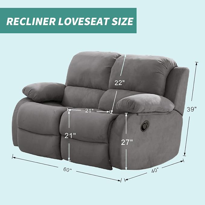 YEMYHOM 6 Pieces Stretch Loveseat Recliner Slipcover Jacquard Recliner Sofa - Image 6