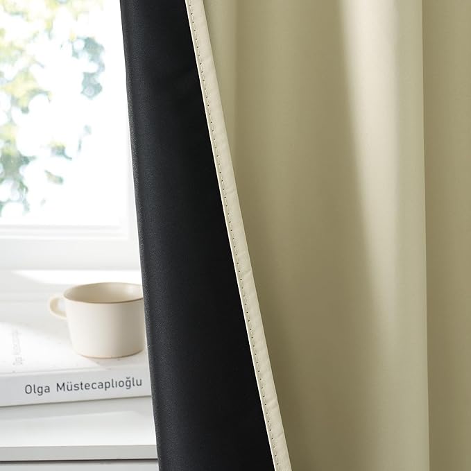 RYB HOME 100% Blackout Bathroom Curtains Over Sink 24 inches Long, Heat & UV - Image 4