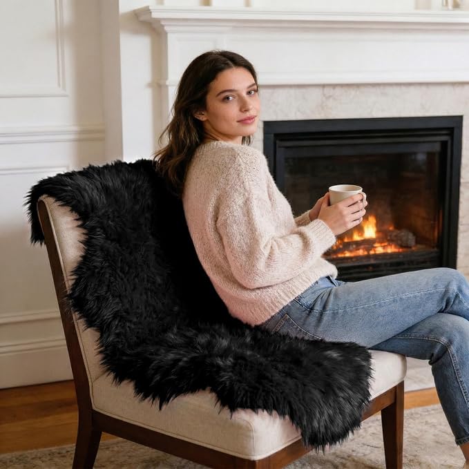 Ultra Soft Faux Fur Rug, Fluffy Shaggy 2 x 6 Ft Sheepskin Fur - Image 3