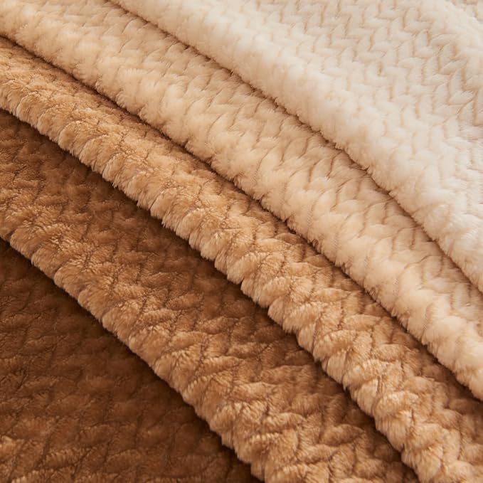 NEWCOSPLAY Super Soft Throw Blanket Ombre Brown Premium Silky Flannel Fleece - Image 7