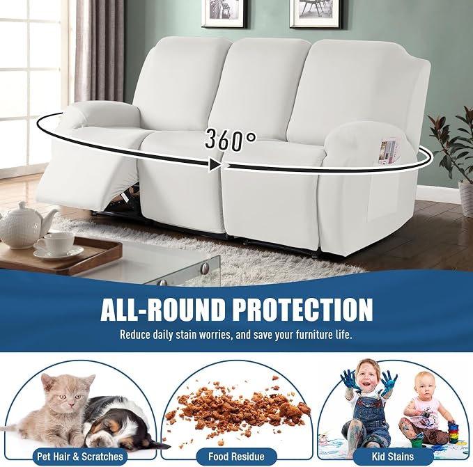TAOCOCO Recliner Couch Covers 3 Pieces, Stretch Sofa Covers - Image 3
