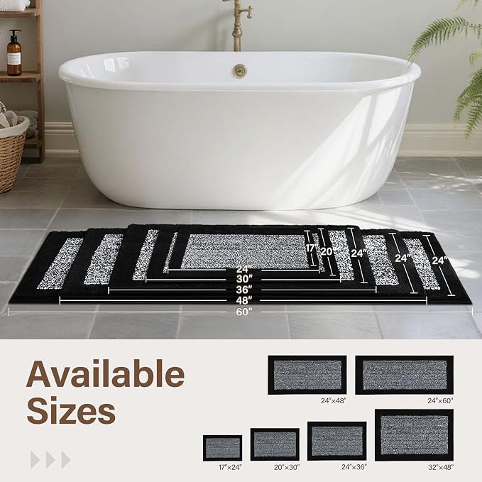 Bathroom Rugs 24x17 Non Slip Washable, Soft Absorbent Quick Dry Mats - Image 6