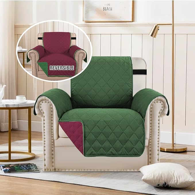 H.VERSAILTEX Water Resistant Christmas Chair Cover Reversible Chair Couch - Image 3