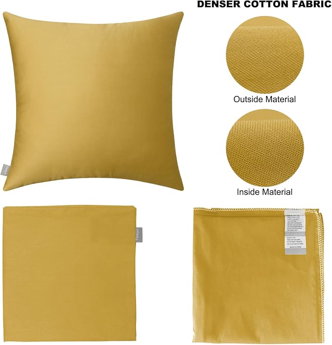 4-Pack 100% Cotton Comfortable Solid Decorative Throw Pillow Case, Thmyo Square - Image 6