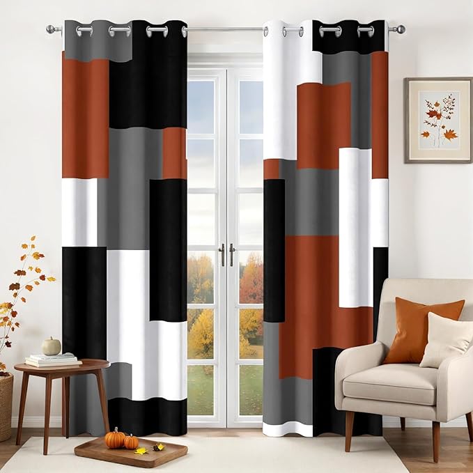 Tyrot Burnt Orange 100% Blackout Curtains by TyrotHomeDecor