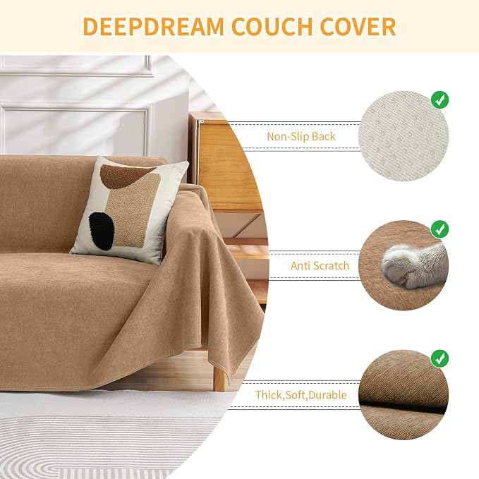 Deep Dream Cat-Scratch Resistant Couch Cover, Waterproof Sofa Cover - Image 2