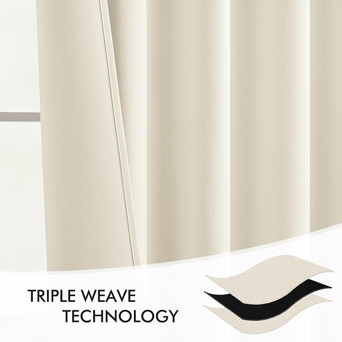 MIULEE Birch Back Tab Blackout Curtains 90 Inches Long 2 Panels Set - Image 7